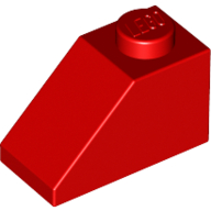 Lego Brick Sloped 45° 2 x 1 with Bottom Pin / Red