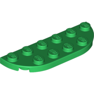 Lego Plate Round Corners 2 x 6 Double / Green