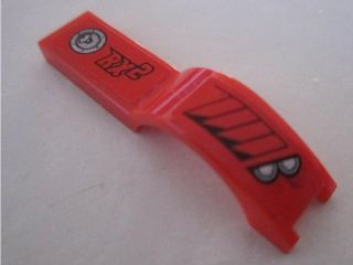 Lego Vehicle, Mudguard 1 x 4 1/2 with Headlights and 'RX 2' Pattern Model Right Side (Stickers) - Set 8495