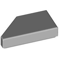 Lego Tile 1 x 2 with Stud Notch Right / Light Bluish Gray