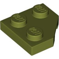 Lego Wedge Plate 2 x 2 Cut Corner / Olive Green