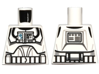 Lego Torso SW Armor Clone Pilot (Clone Wars) with Blue Controls on Front Panel Pattern