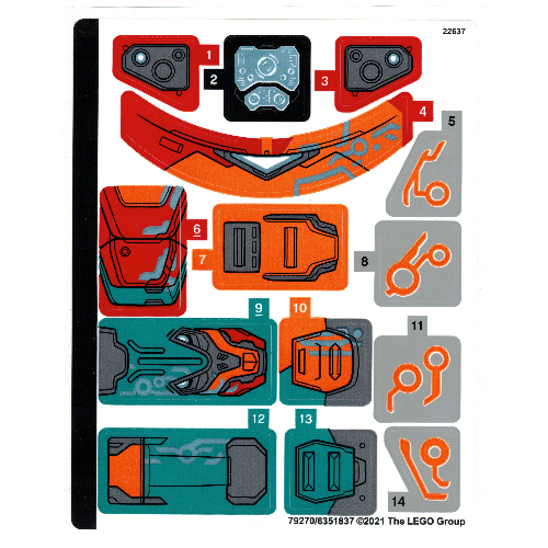 Lego Sticker Sheet for Set 76194 -1