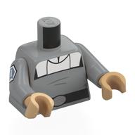 Lego Torso, Imperial Uniform, White Collar, Black Belt, Kaminoan Insignia on Arm print, Light Bluish Gray Arms, Warm Tan Hands / Light Bluish Gray