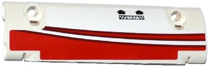 Lego Technic, Panel Curved 11 x 3 with Red Stripes, 2 Black Arrows and 'STEP' Pattern Model Right Side (Sticker) - Set 42040