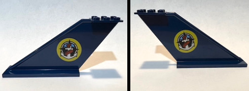 Lego Tail 12 x 2 x 5 with Deep Sea Logo with Silver Anchor and Red Tentacle on Yellow Circle Pattern on Both Sides (Stickers) - Set 60096