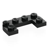 Lego Plate Round Half 2 x 4 with 1 x 2 Cutout / Black