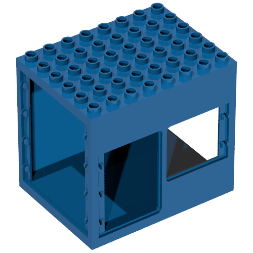 Lego Duplo Building 6 x 8 x 6 Drive Through with Door and Window Openings / Blue