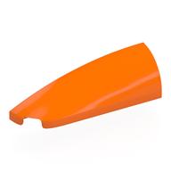 Lego Brick Round, Curved Double 1 x 4 with Stud Notch Left / Orange