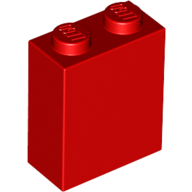 Lego Brick 1 x 2 x 2 with Inside Stud Holder / Red