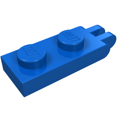 Lego Hinge Plate 1 x 2 with 2 Fingers and Solid Studs / Blue