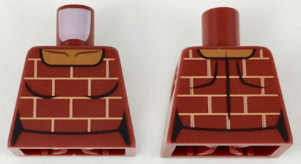 Lego Torso Female Shirt with Bricks Pattern / Dark Red
