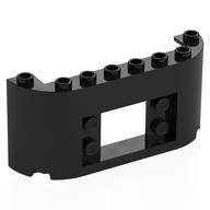 Lego Panel 2 x 8 x 3 with Curved Sides / Black