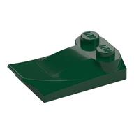 Lego Brick Wedged, Curved 2 x 3 x 2/3 Two Studs, Wing End / Dark Green