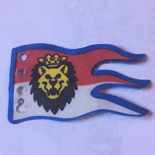 Lego Flag 8 x 5 Wave with Royal Knights Lion Head on Red/White