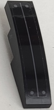 Lego Slope, Curved 4 x 1 with Dark Bluish Gray Line and Rivets Pattern (Sticker) - Set 70916 / Black