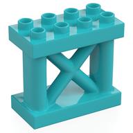 Lego Duplo Support 2 x 4 x 3, Girder / Medium Azure