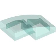 Lego Brick Curved 2 x 1 No Studs [1/2 Bow] / Trans-Light Blue