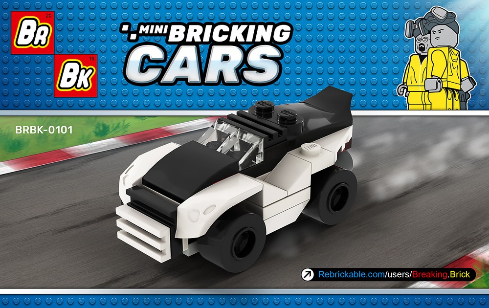 Lego White Mini Racer Car / BrBk-0101