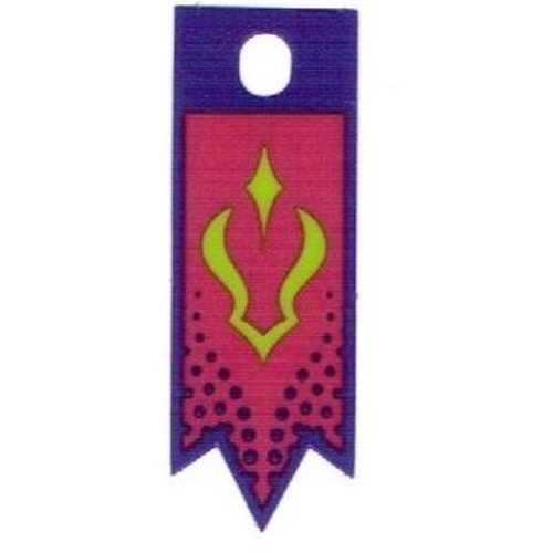 Lego Flag, 38 x 60 mm with Dark Purple, Magenta, and Lime Print