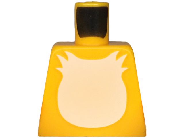 Lego Torso Fox Chest with White Hair Pattern / Bright Light Orange