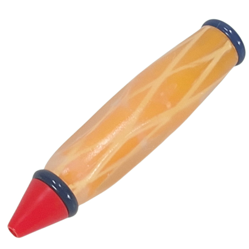 Lego Pen Body, with Red Tip, Black Ends with White Lines Print / Orange