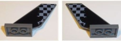 Lego Tail Shuttle with Light Bluish Gray Checkered Pattern on Both Sides (Stickers) - Set 42002 / Dark Bluish Gray
