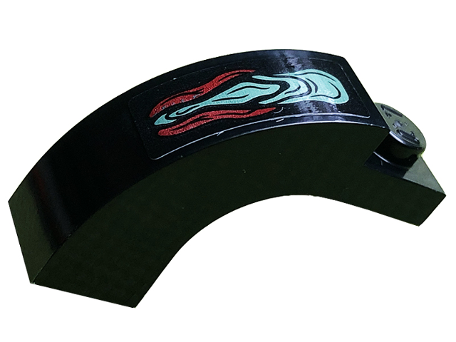 Lego Arch 1 x 3 x 2 Curved Top with Dark Red and Sand Green Skin Pattern (Sticker) - Set 76145