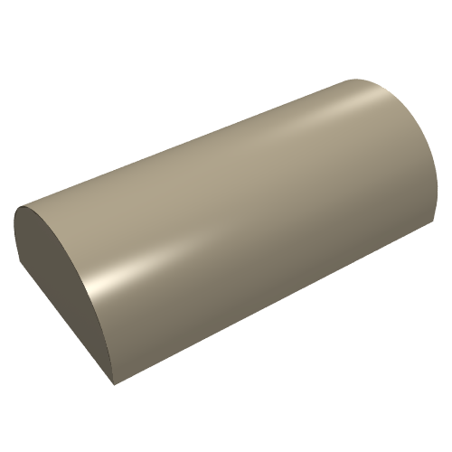 Lego Brick Curved 2 x 4 Double, No Studs, without Groove / Dark Tan