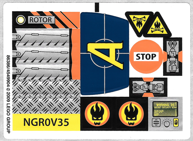 Lego Sticker Sheet for Set 8969-1