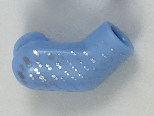 Lego Arm, Right with Silver Speckles Pattern / Bright Light Blue