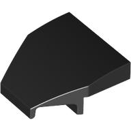 Lego Brick Wedged, Curved 2 x 2 x 2/3 with Notches 27° / Black