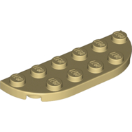 Lego Plate Round Corners 2 x 6 Double / Tan