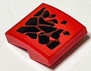 Lego Slope, Curved 2 x 2 x 2/3 with Black Dragon Scales Pattern Model Left Side (Sticker) - Set 71753