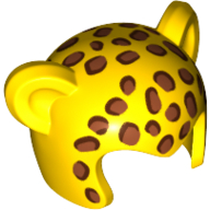 Lego Costume / Mask, Ears with Cheetah Spots Print / Yellow