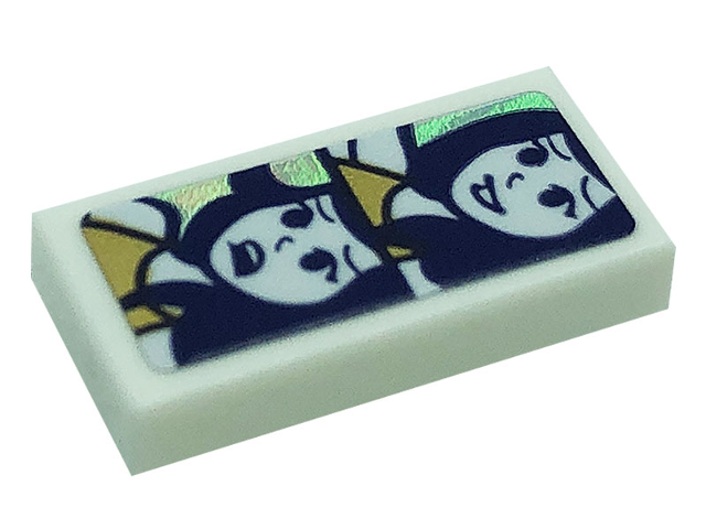 Lego Tile 1 x 2 with Friends Photo Booth Pictures Pattern (Sticker) - Set 41685 / White