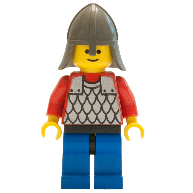 Lego Knight (Scale Mail on Red) - Red Arms, Blue Legs, Dark Gray Neck-Protector