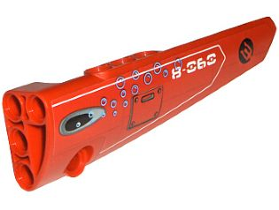 Lego Technic, Panel Fairing # 6 Long Smooth, Side B with Panel, Vent, Bubbles and '8-060' Pattern (Sticker) - Set 8060