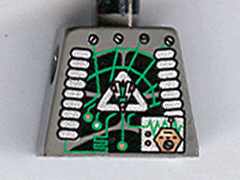 Lego Torso Space Insectoids Green Circuitry, Silver Hose on Sides Pattern / Dark Gray