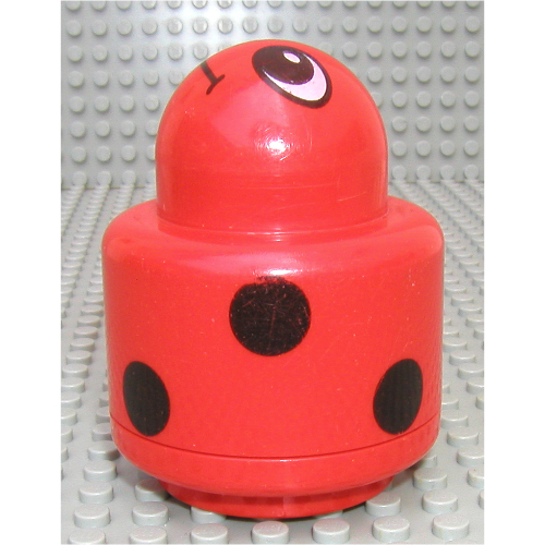 Lego Primo Brick 1 x 1 with Round Rattle, Ladybug / Ladybird Print