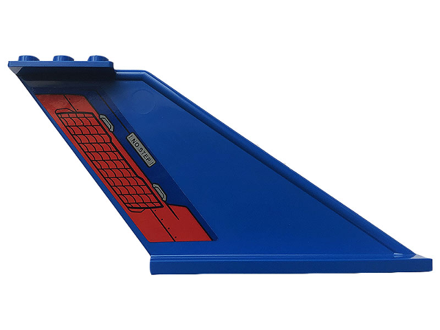 Lego Tail 12 x 2 x 5 with 'NO STEP' and Grille Pattern Model Left Side (Sticker) - Set 76150