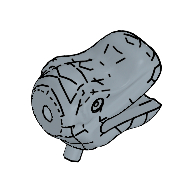 Lego Animal Body Part, Dinosaur, Head, Small / Sand Blue