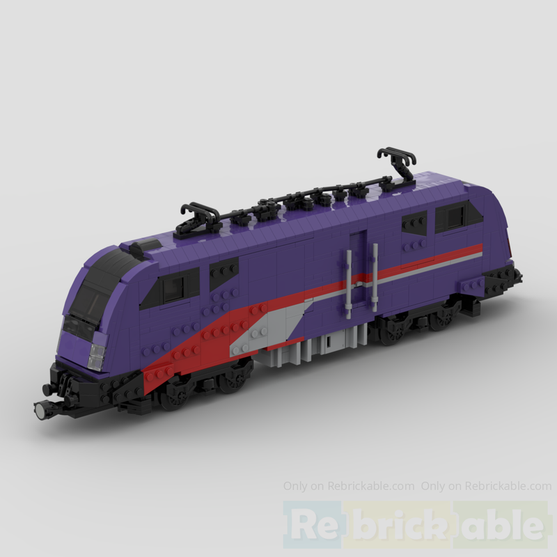 Lego Nightjet Siemens Taurus train locomotive with PF in dark purple version