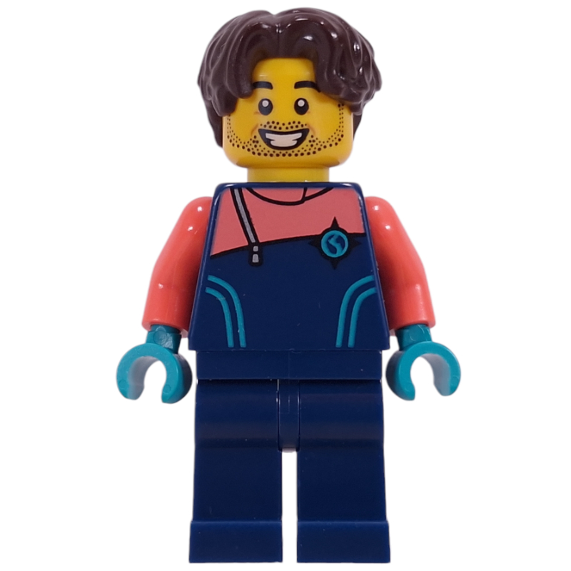 Lego Arctic Explorer, Dark Blue Wetsuit, Dark Brown Hair