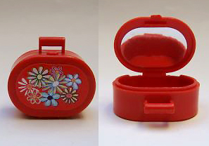 Lego Scala Utensil Oval Case with Flowers and Mirror Pattern (Stickers) - Set 3142