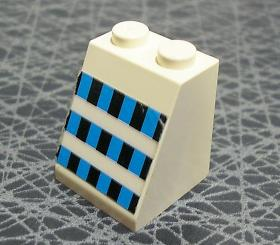 Lego Slope 65 2 x 2 x 2 without Bottom Tube with Black and Blue Ferry Windows Pattern Middle (Sticker) - Set 1554