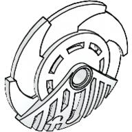 Lego Large Figure Shield 5 x 5 with Saw Blades Circular / Pearl Light Gray