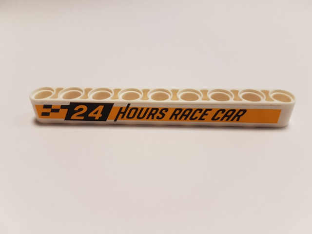Lego Technic, Liftarm Thick 1 x 9 with '24 HOURS RACE CAR' Pattern (Sticker) - Set 42039