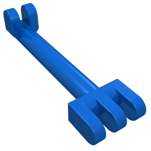 Lego Hinge Bar 2.5L with 2 and 3 Fingers on Ends (Pantograph Shoe Holder) / Blue