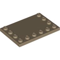 Lego Plate Special 4 x 6, Studs on 3 Edges / Dark Tan